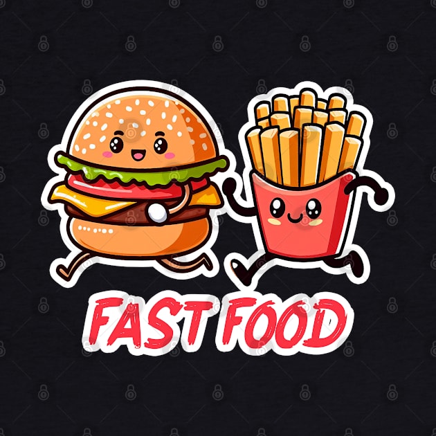 Fast Food Hamburger and French Fries by Plushism